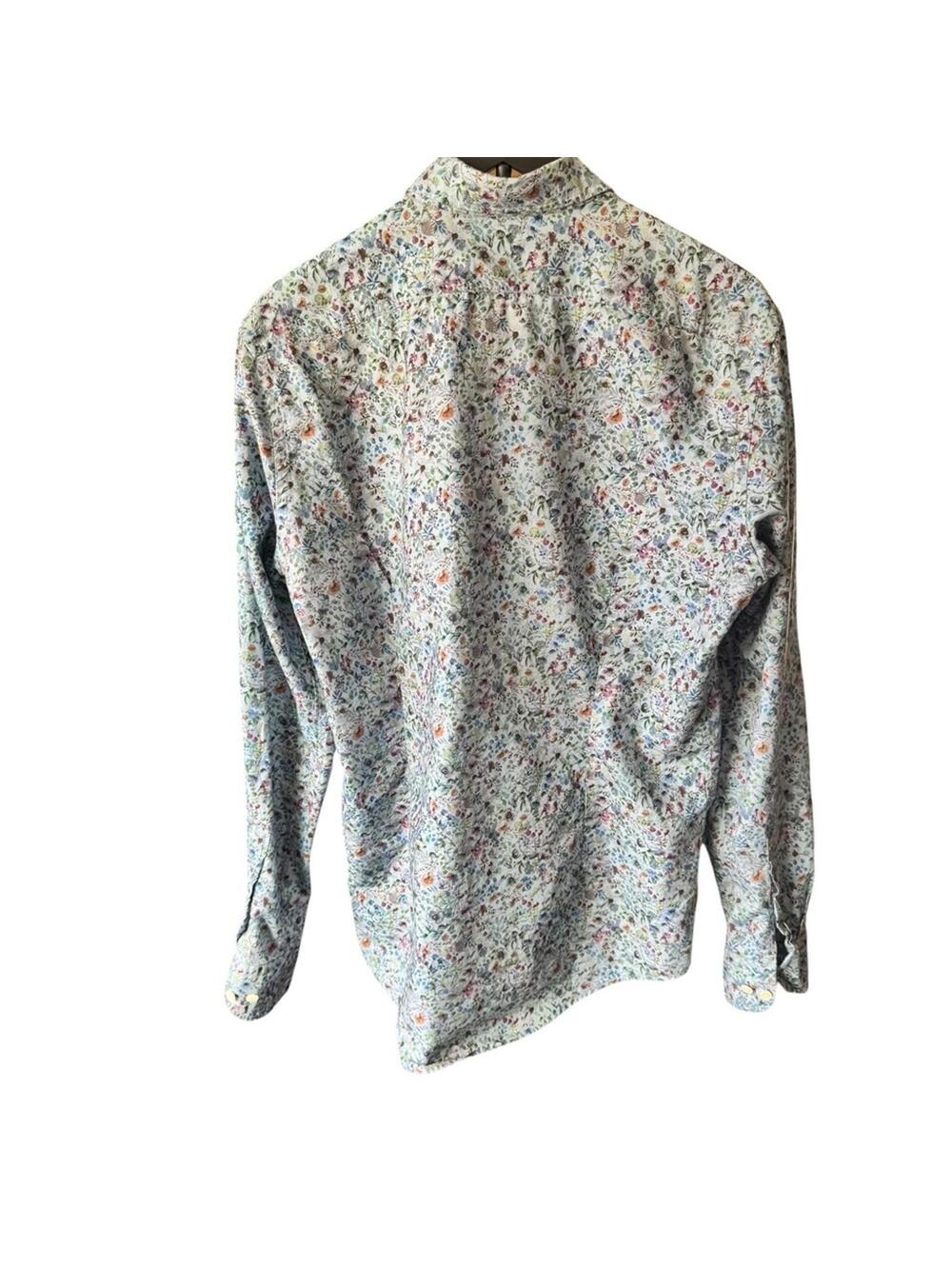 Eton Slim Fit Floral Liberty Style Dress Shirt L 16.5 Luxury Quiet Luxury - Picture 2 of 7